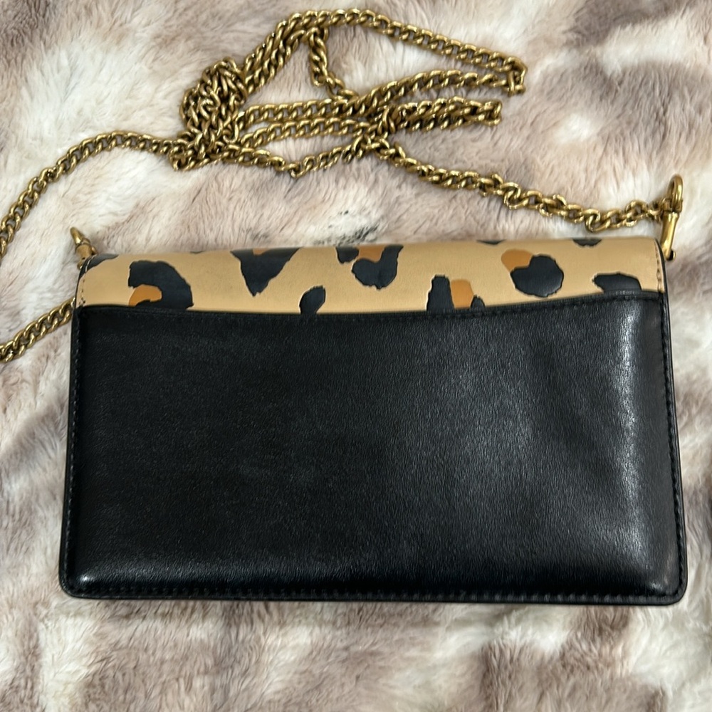 Coach Callie Foldover Chain Clutch with Leopard Print - Picture 4 of 9